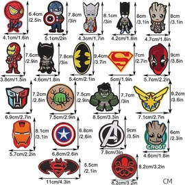 PEIONO 20 piezas Parches para Planchar Varios Modelos, Estilos Surtidos Bordados Elegante, Hecho a Mano, Colores Vivos Adapta A Todos Los estilos, Tendencias Vintage, Diseñado para Ropa, Chaquetas, Mochilas(Estilo C)