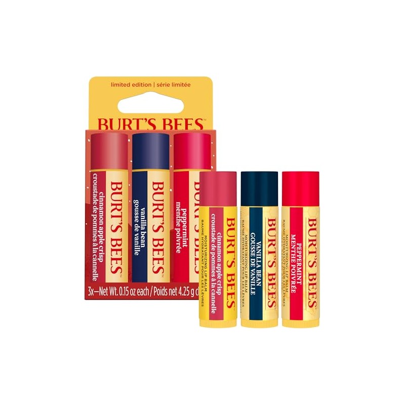 Burt's Bees Winter Wonder Lip Balm Gift Set, Apple Crisp,