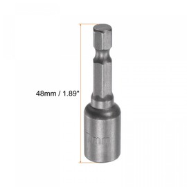 TA-VIGOR 2Pcs 7mm Magnetic Nut Setter Driver Drill Bit Set, 1/4 inch Hex Shank Quick Change, 48mm Length Metric Nut Driver Set for Woodworking, Machine Maintenance, Auto Repairing, Furnitures