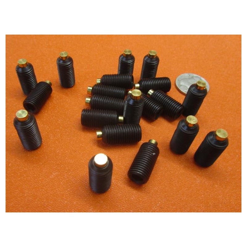 Black Oxide Steel Brass Tip Set Screw 3/8"-24 x .750"