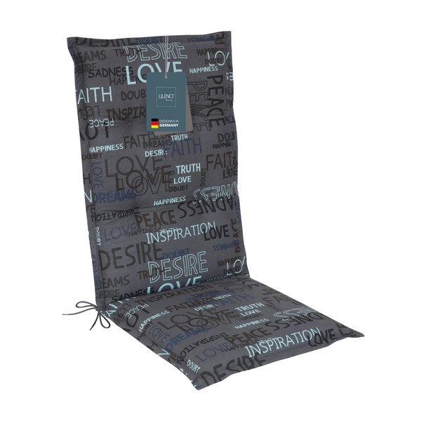 LILENO HOME Garden Chair Cushions in Letters Anthracite [Set of