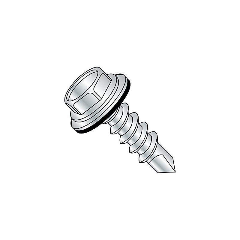 Small Parts 1020KWN Steel Self-Drilling Screw, Zinc Plated Finish, Sealing