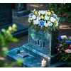 Naramiji Cemetery Flowers Saddle and Headstone Flower Saddle - Blue