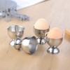 HugeDE 2 Pcs Stainless Steel Egg Cups Holders Egg Tray