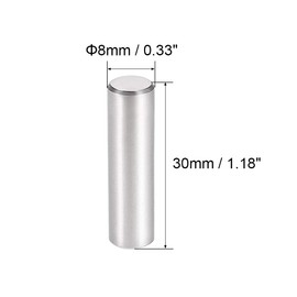 TOP-VIGOR 10Pcs 8mm x 30mm Dowel Pins Shelf Support Pegs, 304 Stainless Steel Cylindrical Shelf Support Pin Fasten Elements Silver Tone