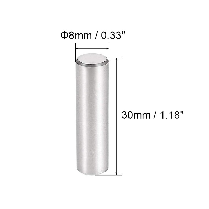 TOP-VIGOR 10Pcs 8mm x 30mm Dowel Pins Shelf Support Pegs,