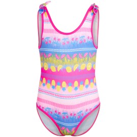 Pink Platinum Traje de baño para niña, UPF 50+, conjunto de traje de baño de una pieza (niña pequeña/niña grande), cítricos rosados, 10-12