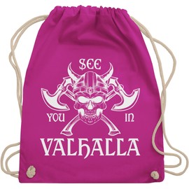Shirtracer - Gym Bag Backpack - Viking & Walhalla Men - See You in Valhalla, 2 Fuchsia