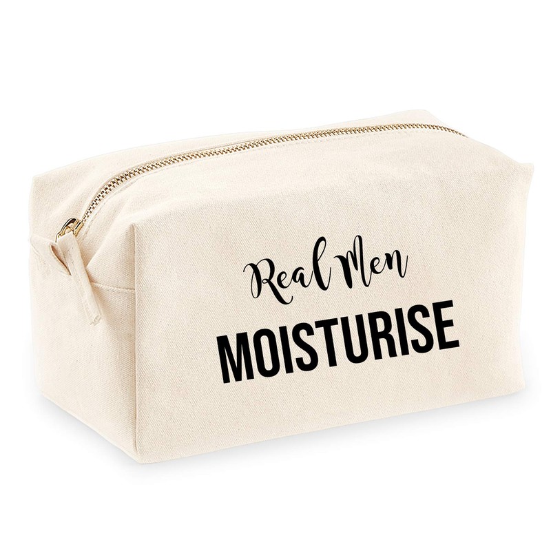 Mens Real Men Moisturise Wash Bag - Funny Birthday Gift