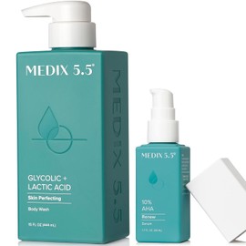 Medix 5.5- Gel de baño exfoliante con ácido glicólico MEDIX Limpiador KP Bump Eraser + suero con ácido glicólico al 10% 2 unidades