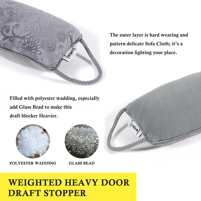 fowong Door Draft Stopper 38 Inch Weighted Under Door Draft