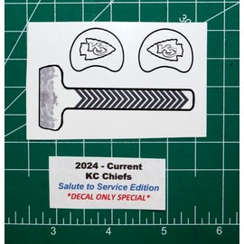 KC Chiefs Salute to Service WHITE Football Gumball Helmets *DIECUT DECALS ONLY*