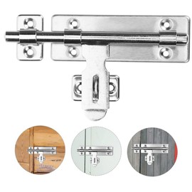 1 Set Stainless Steel Bolt Latch, 4 Inches Slide Door Bolt Latch, Indoor Locks, for Door Window Slide Lock Window Latch Heavy Door Stainless Steel