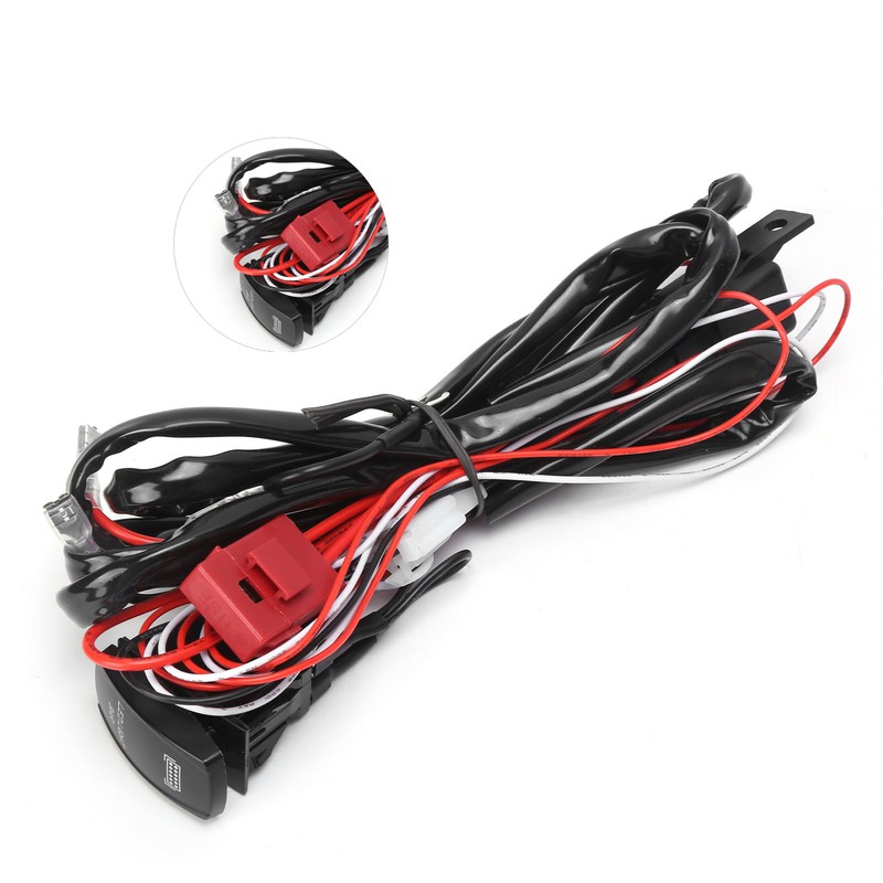 40A 12V LED Spotlights Wiring Harness 1-to-2 IP67 Waterproof for