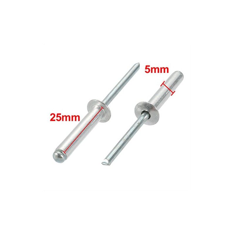 sourcing map Aluminum/Steel Open End Blind Rivets 5 mm x