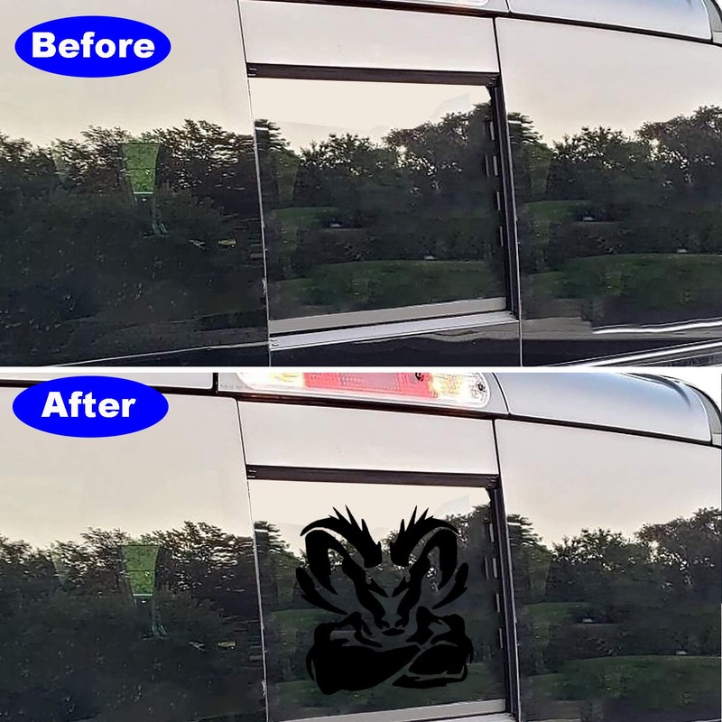 GODTERA Designs Rear Back Middle Window Vinyl Decal Compatible with