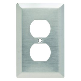Legrand Pass & Seymour SSJ8 Stainless Steel Type 302/304 Junior Jumbo Oversized Wall Plate, 1 Gang, One Duplex Outlet Receptacle Cover, Stainless (1 Count)