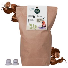 CUP VERDE 30 SENZA Caffeine Free Coffee Capsules Nespresso* Compatible/Full Flavour Caffeine Free in Home Compostable Capsule (30 Capsules)