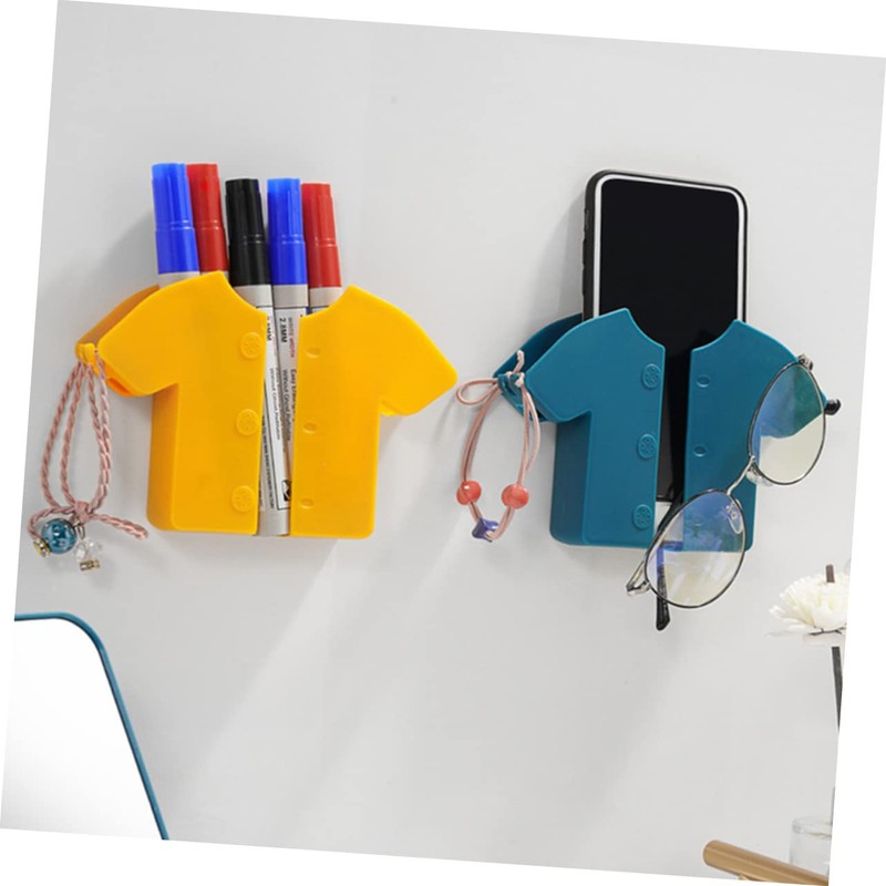 jojofuny 6pcs Wall Mount Phone Holder Remote Control Organizer Bedside