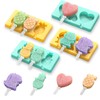 Kids Cartoon Popsicle Molds - 4 Pack, 10-Cavity Food-Grade Silicone