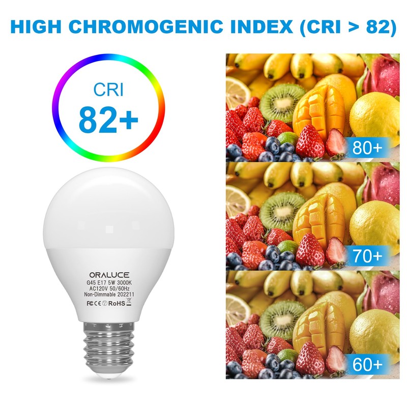 ORALUCE E17 LED Bulb 5 Watts Warm White 3000K, 40W