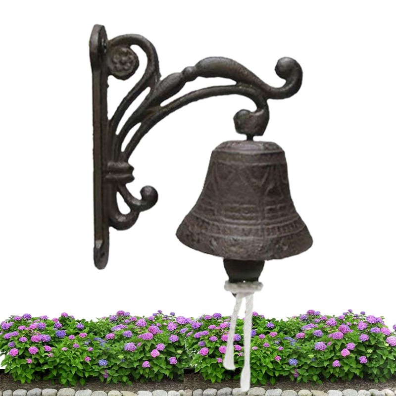 Cast Iron Wall Bell Rustic Style Aristocratic Logo Manually Shaking