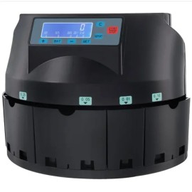 VEVOR FCJ Coin Sorter and Counter with Roller 300 Coins Per Minute LCD Display US Dollar Coin WrapperCoin Capacity: 300PCS