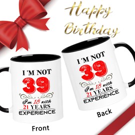 ERYUWOZA - Taza de 39 cumpleaños para mujeres y hombres, regalos de cumpleaños de 39 años para mamá, papá, abuela, abuelo, esposa, marido, hija, hermana, mejores amigos, compañeros de trabajo, ella,