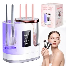 Electric Makeup Brush Cleaner Machine with Automatic Cleaning and Drying Functions Portable Makeup Brush Cleaner for Makeup Lovers