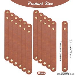 OLYCRAFT 12pcs Adjustable Leather Bracelets 8.6x1 Inch Blank Genuine Leather Snap Bracelets Blank Leather Cuff Bracelet Leather Wristband Brown Leather Bracelets for DIY Craft Jewelry Making