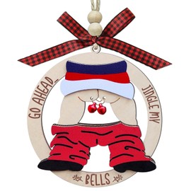 Jingle Bell Christmas Tree Ornaments, Wooden, Unique Stocking Stuffer Gift and Christmas Decorations for Trick,Laughting (1)