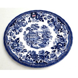 ROYAL WESSEX Dinner Plate White Blue Porcelain Diameter 10 inch MADE IN ENGLAND