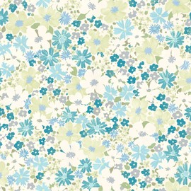 RoomMates Wildflower Impressions Aqua Peel and Stick Wallpaper, RMWS1253