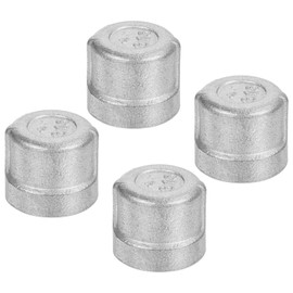 PATIKIL 3/8" NPT Pipe Fitting Cap, 4 Pack 304 Stainless Steel Pipe Cap for DIY, Plumbing