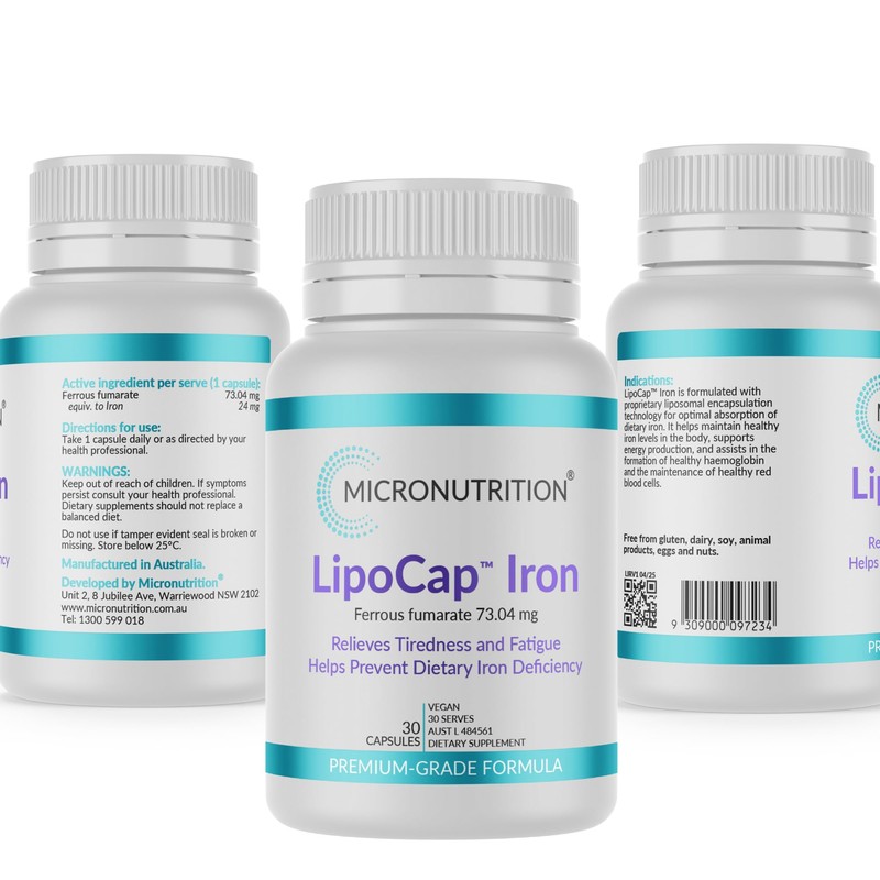 MICRONUTRITION LipoCap Iron Supplement, 30 Vege Caps