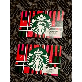 Starbucks REDUCED!!! 2023 STARBUCKS TWO CHRISTMAS SIREN PLAID PATTERN GIFT CARDS