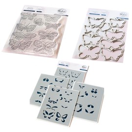 Pinkfresh Studio Small Butterflies - Stamp, Layering Stencils and Die - 3 Items