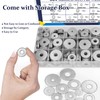 ZQZ 290Pcs Flat Washers, 304 Stainless Steel Fender Washers Assortment,