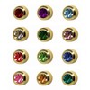 12 Pairs Studex Birthstones Large 5mm Gold Plated Bezel Setting