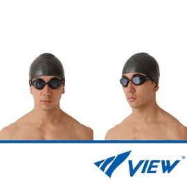 View V2000SA BLBK Swimming Goggles, Made in Japan, Outdoor Triathlon, Racing Goggles, Cushioned, Fina Approved Model, Equipped with SWIPE Anti-Fog Function