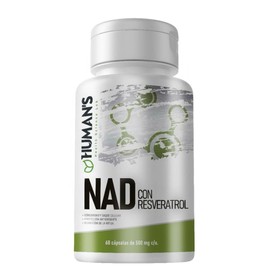 HUMAN'S HEALTH Suplemento NAD+ con Resveratrol, 60 Cápsulas de 550mg, Apoyo Celular, Energía y Antioxidantes, Suplemento Alimenticio Diario Sin Gluten