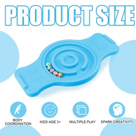 Seenelling Maze Balance Board for Kids Plastic Rocker Wobble Board with Mini Balls Load 220lb Balance Game with Handles for Toddler Balancing Exercise Equipment Game, 24.5 x 11.8 Inch (Dark Blue)