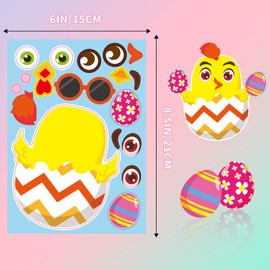 GonLei 24 Sheets Easter Crafts for Kids Ages 3-5,Easter Basket Stuffers for Toddlers,Easter Activities Make A Face Stickers Classroom Craft Party Games Favors Kids Ages 4-8,Easter Gift Girls/Boys