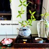 CmengAo Floral Ceramic Hand-held Teapot with 2 Teacups - Blue