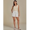 luvamia Linen Shorts for Women High Waisted Buttoned Elastic Waist