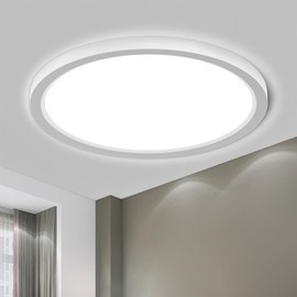 LQWELL® Ceiling Light LED Ceiling Light, 1.6 cm Ultra Thin Round Flat IP44 Waterproof Bathroom Lamp 18 W 6500 K 1700 LM Modern for Living Room Bathroom Bedroom Kitchen Balcony Cellar Office 220 x 16