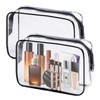 TSA Toiletry Bag -2 Pack Clear Makeup Bag Quart Size,