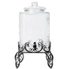 TableTop King 5 Gallon Hammered Glass Beverage Dispenser with Metal