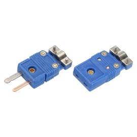 MECCANIXITY Mini T Type Thermocouple Wire Connectors Male Female Plug Adapter High Temperature 220°C(428°F) with Fixing Clamp for Thermocouple Sensor
