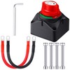 Datanly Battery Disconnect Switch 12v-48v with 2 Awg 12 Inch